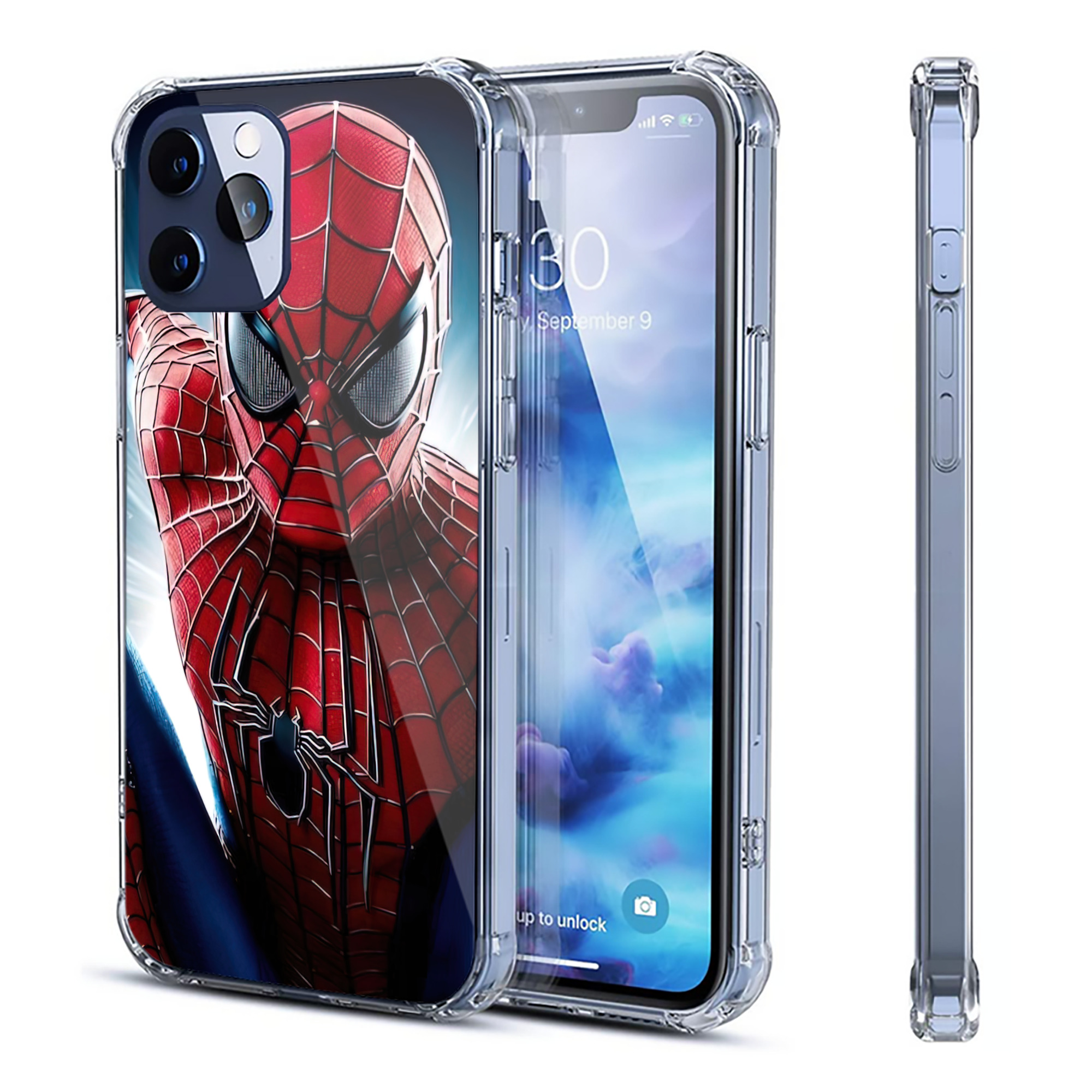 （画像用） Spider Man スパイダーマン 【iPhone 12シリーズ対応】透明スマホケース（クリアソフトケース）